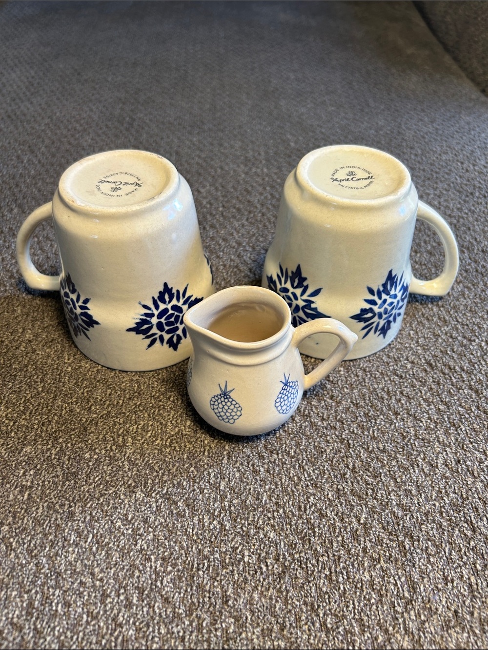 Vintage April Cornell mugs and creamer